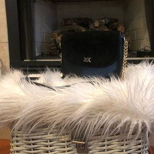 Michael Kors Half Dome Leather/Suede Crossbody